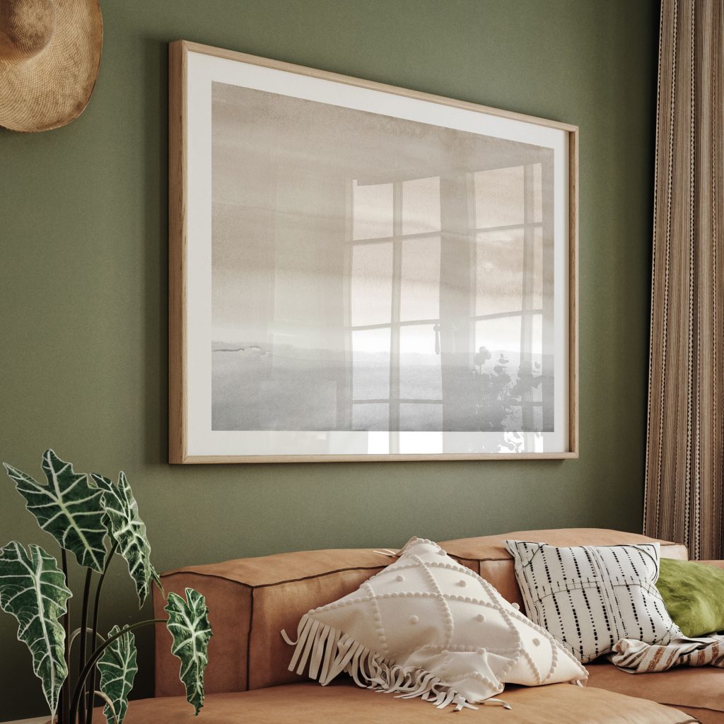 Abstract Beige Gray Landscape – Wall Art
