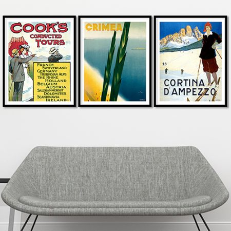 Vintage travel poster set of 3 2