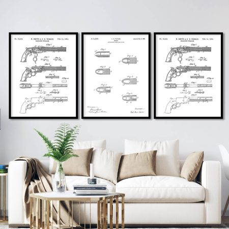 Set of 3 gun and bullet