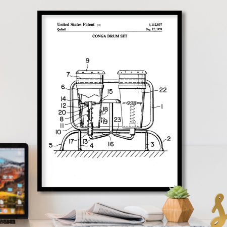 Industrial Conga Drum Patent Drawing – Wall Painting