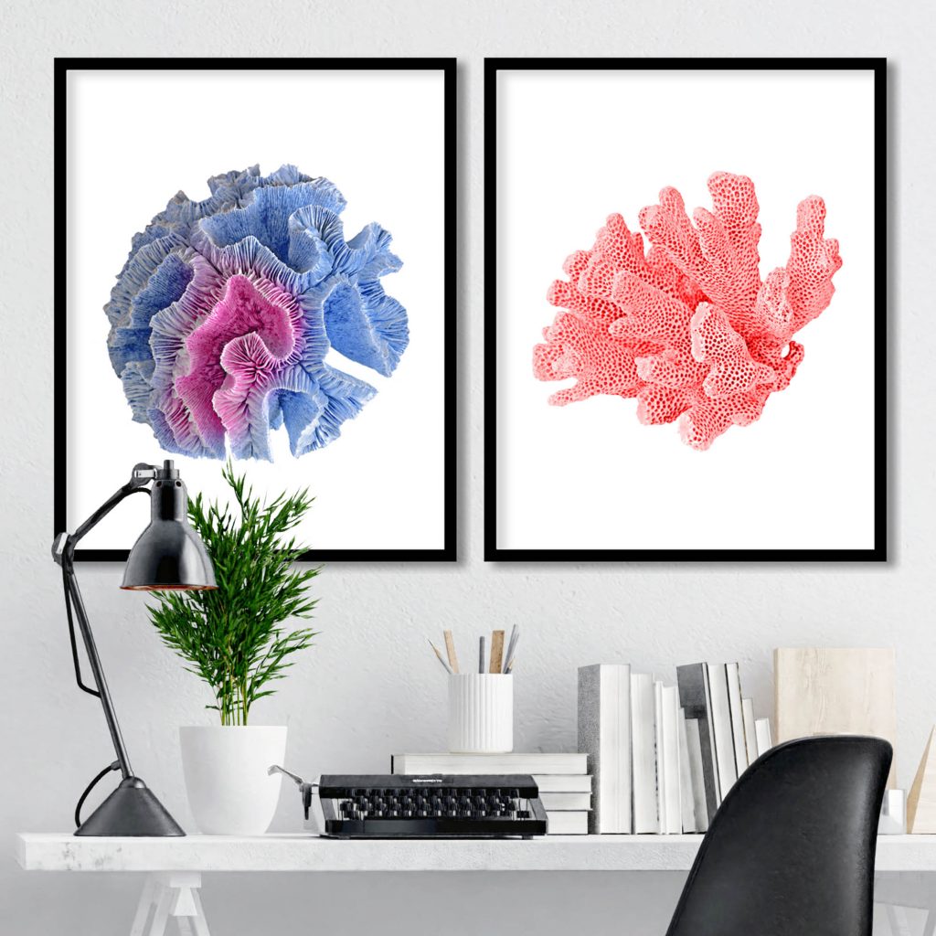 Nature Blue Pink Red Corals – Wall Hanging