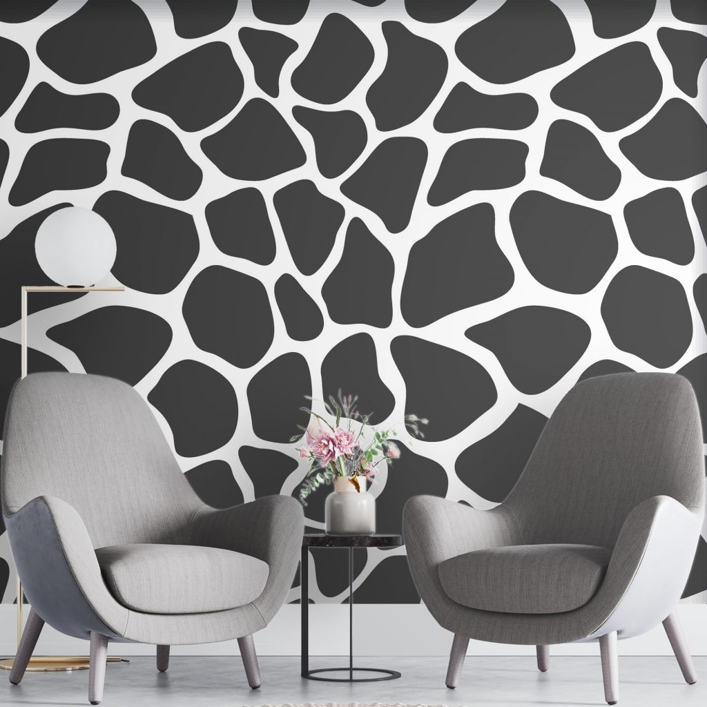 Seamless giraffe skin pattern - Mural Wallpaper, PVC Free, Non-Toxic