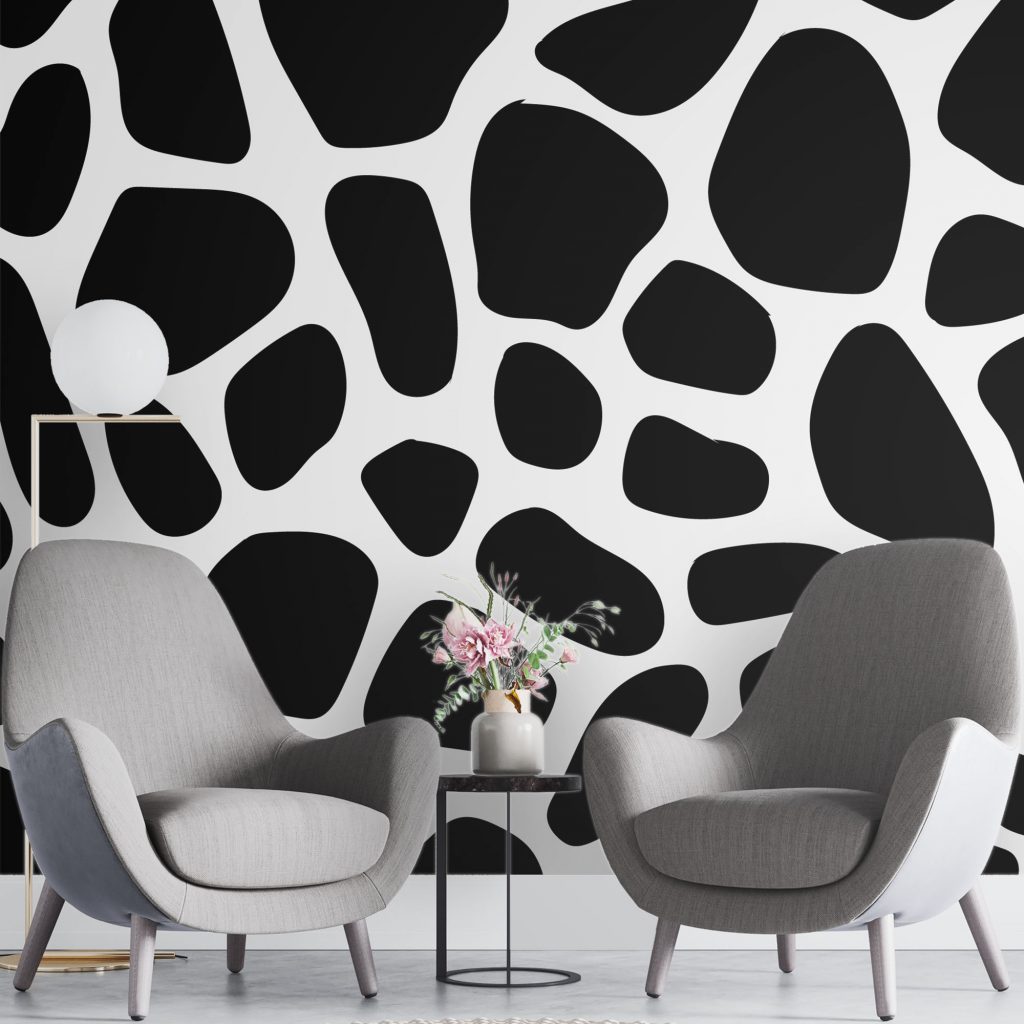 Black and white zebra print - Mural Wallpaper, PVC Free, Non-Toxic