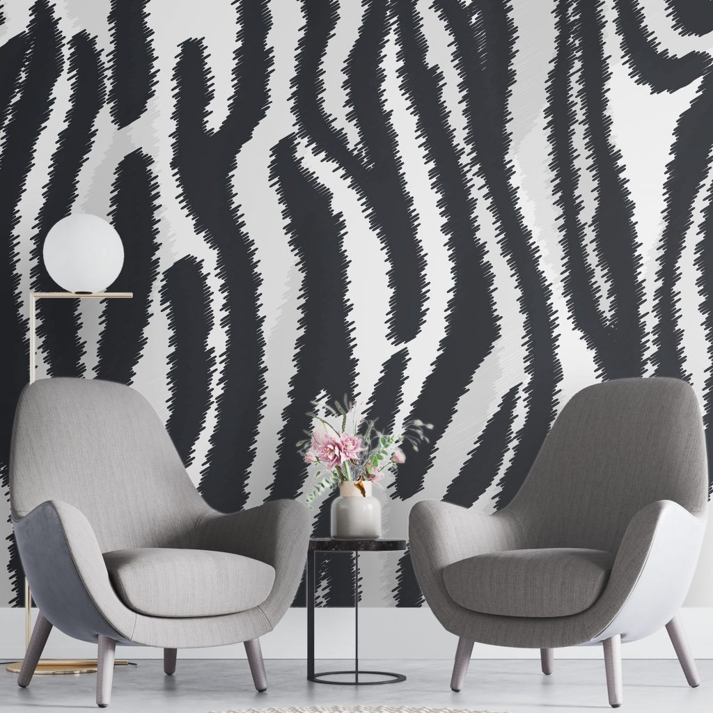 Seamless Zebra strips - Mural Wallpaper, PVC Free, Non-Toxic