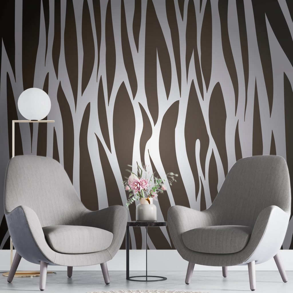 Zebra fur texture print - Mural Wallpaper, PVC Free, Non-Toxic
