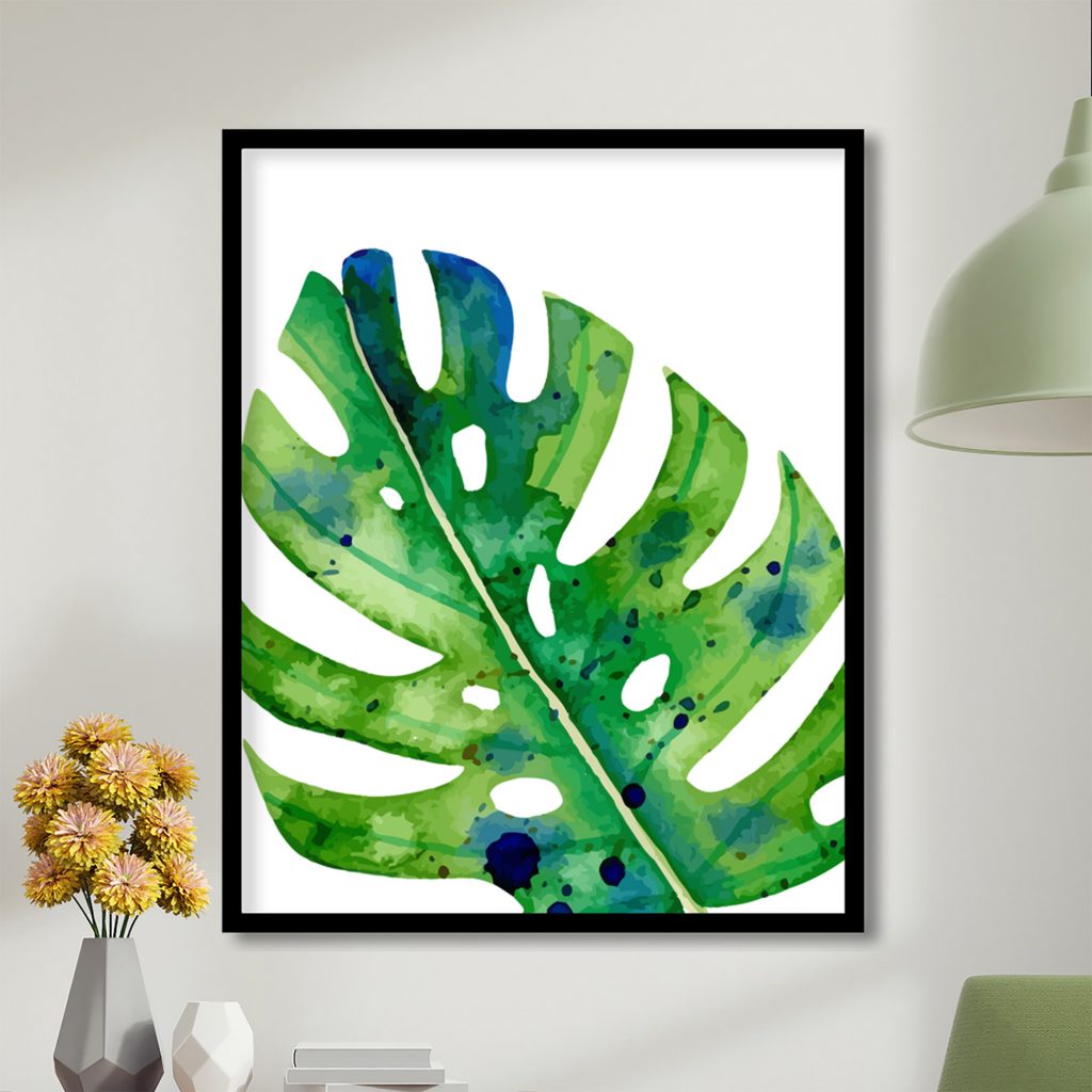 Green watercolor monstera #15