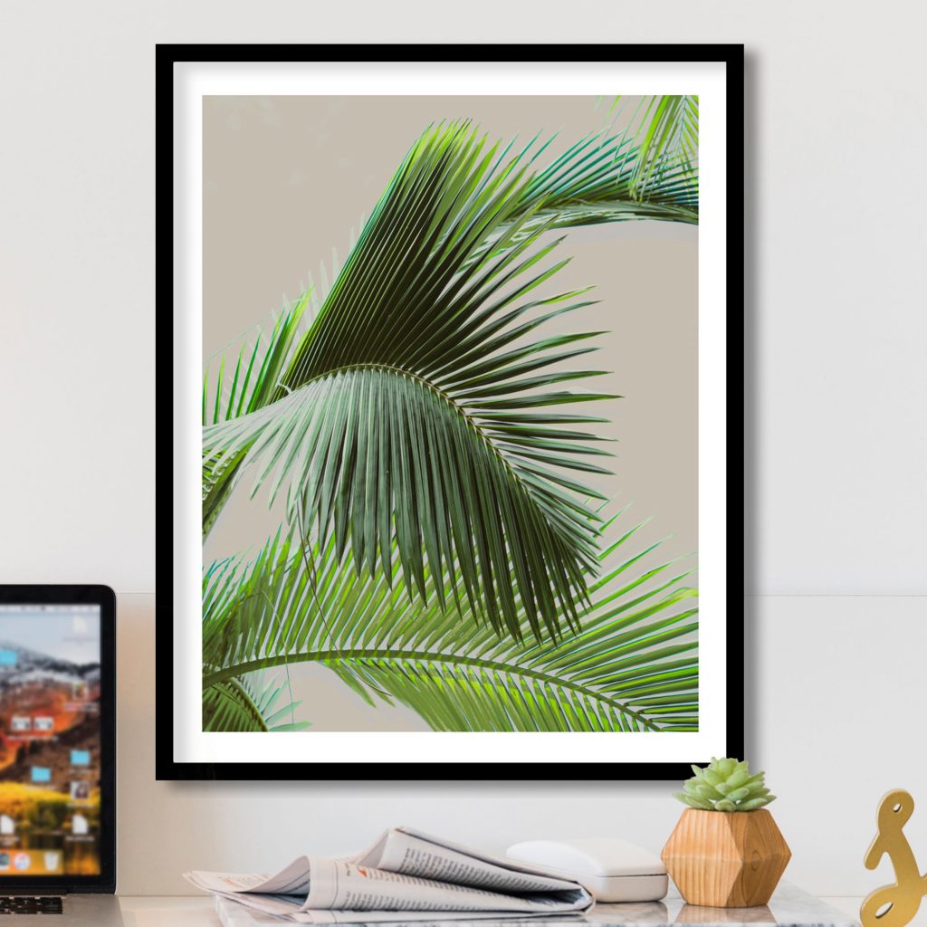 Botanical Green Palm Leaves – Wall Painting
