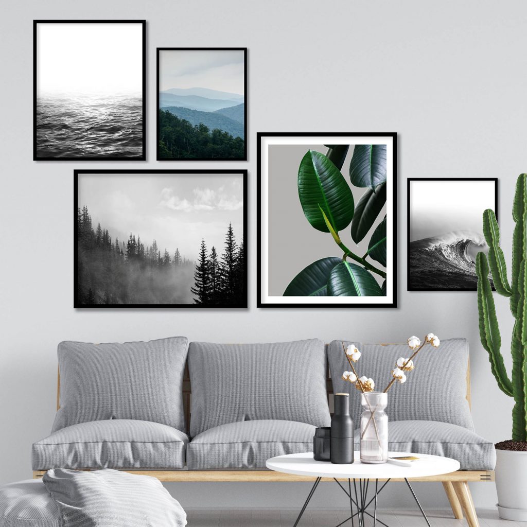 Nature Ocean Forest Mountains Leaves – Wall Decor