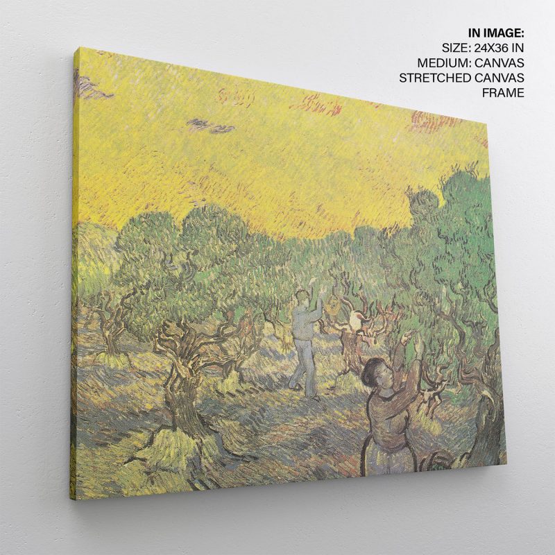 Oilvenhain with plucking figures (Oilvenhain mit pflückenden Figuren) by Vincent Van Gogh (1889)