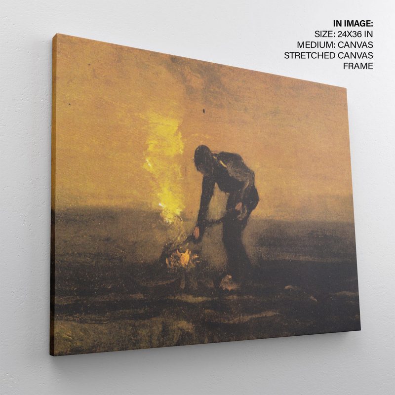 Peasant, burning weed (Bauer, Unkraut verbrennend) by Vincent Van Gogh (1883)