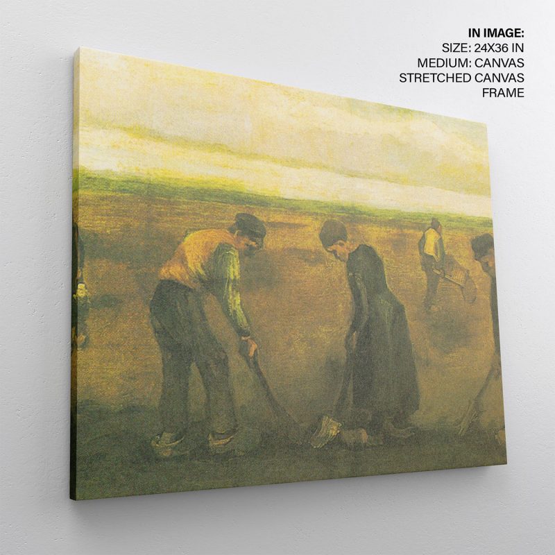 Peasants planting potatoes (Bauern beim Kartoffelsetzen) by Vincent Van Gogh (1884)