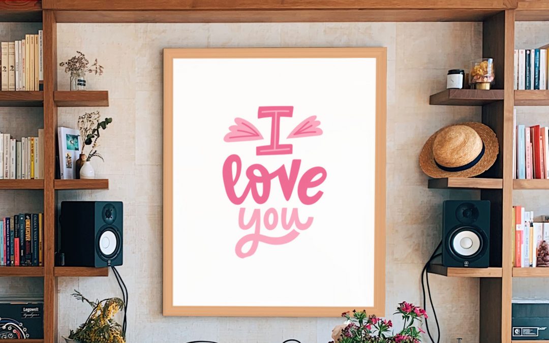 I Love You Sign - Metal Wall Decor – Mind Bending Metal Art DesignQ I Love You Sign With Romantic カップル モダンフレームウォールアート