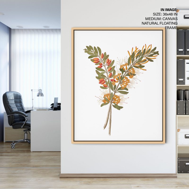 Botanical Red Berries Orange Flowers – Wall Decor