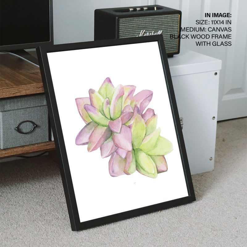 Botanical Green Pink Succulent – Wall Decor