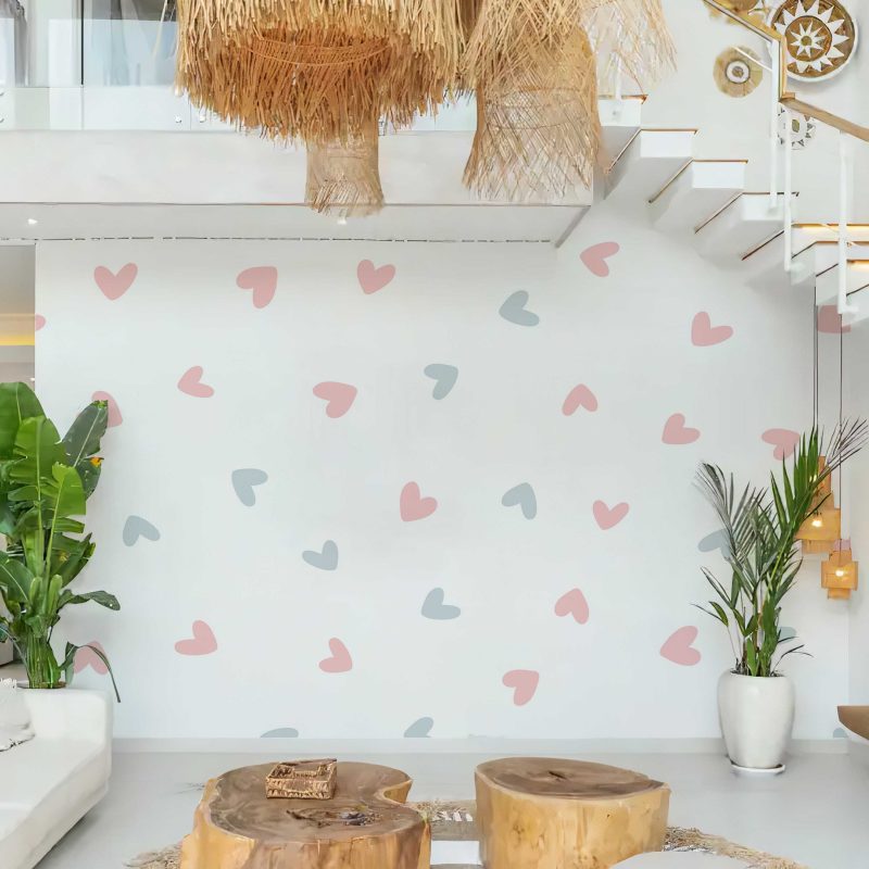 Blue pink cute hearts