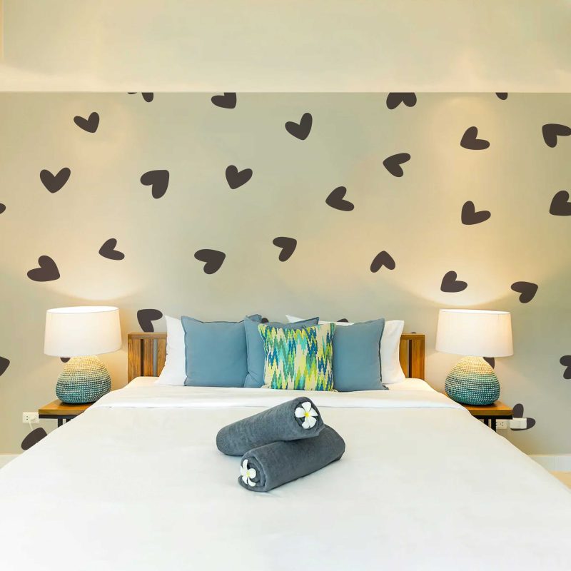 Cute Hearts wallpaper in charcoal