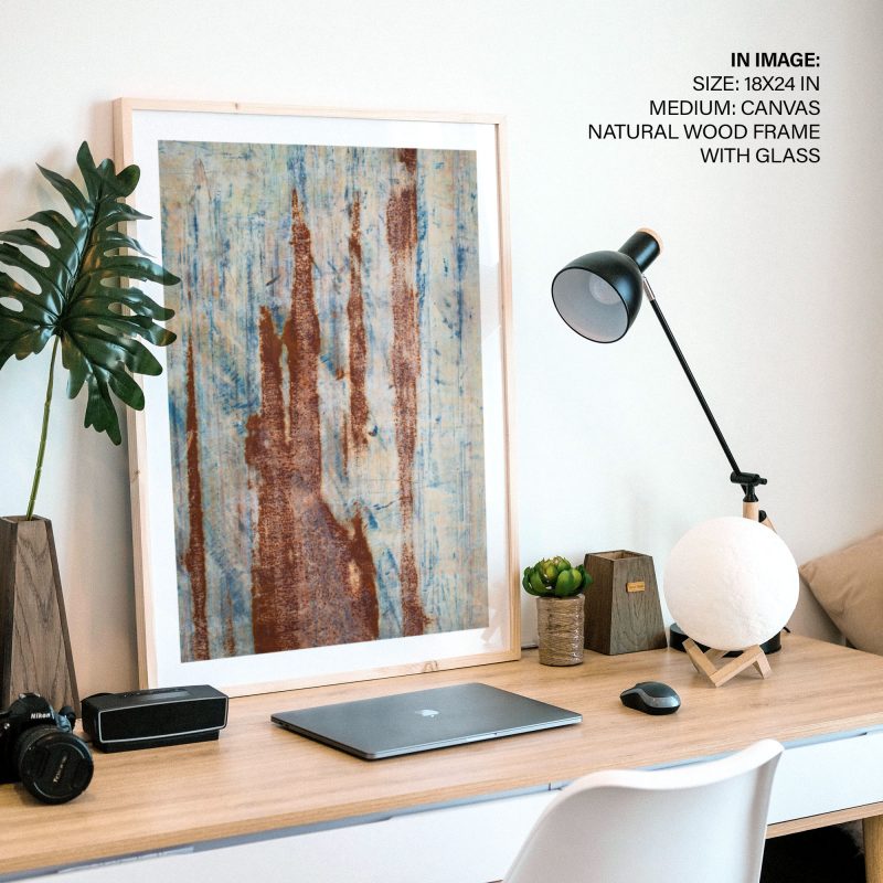 Abstract Blue Rust Streaks – Wall Decor
