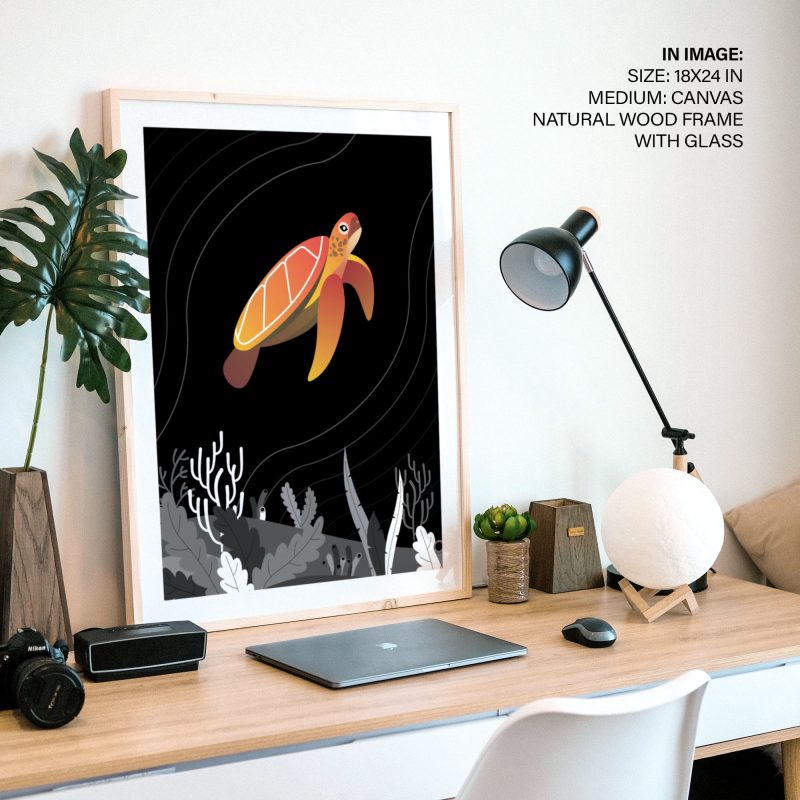 Nature Sea Turtle and Plants – Wall Hanging