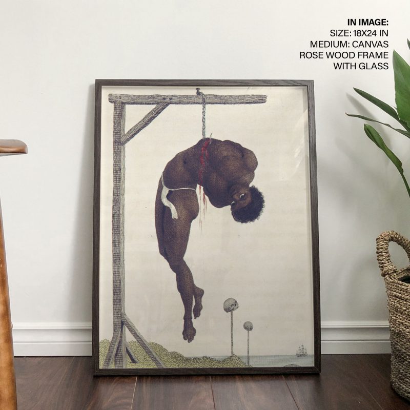 A negro hung alive by the ribs to a gallows by William Blake (1796)
