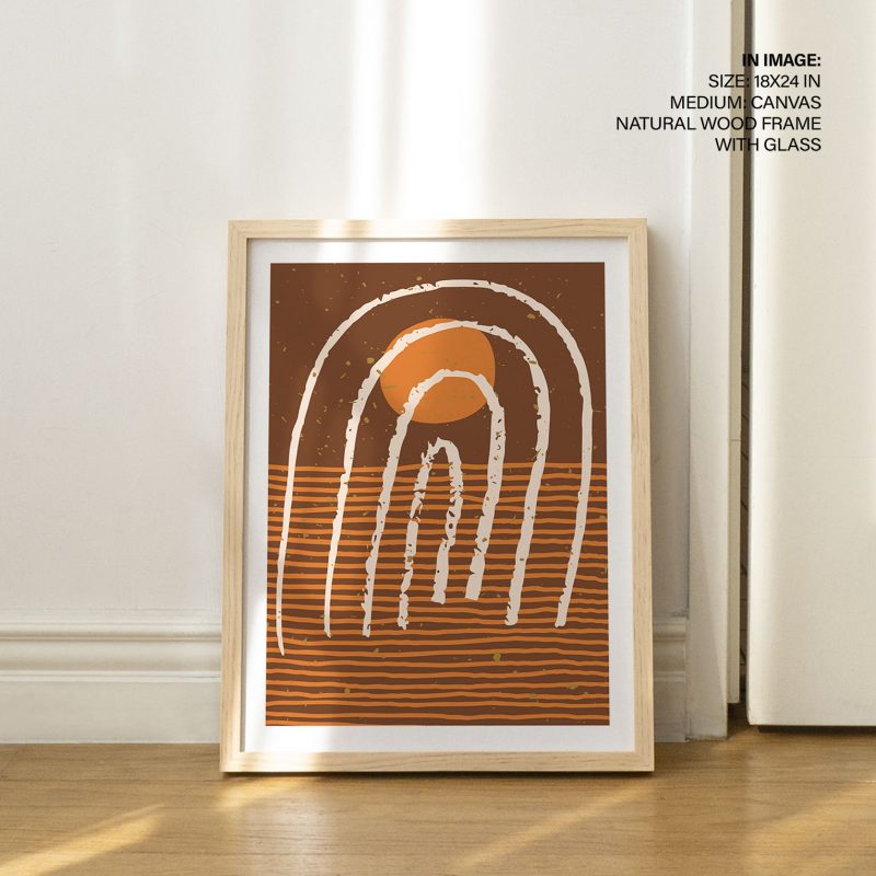 Abstract Sun and Arching Lines – Wall Painting