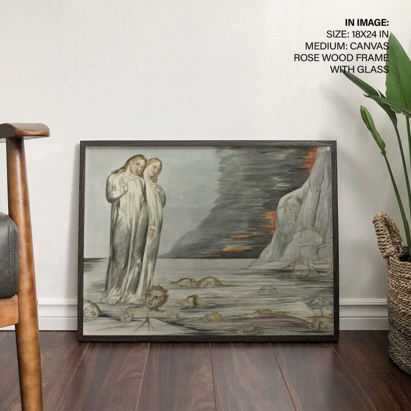 The circle of the traitors dantes foot striking bocca degli abbate inferno canto XXXII by William Blake (1827)