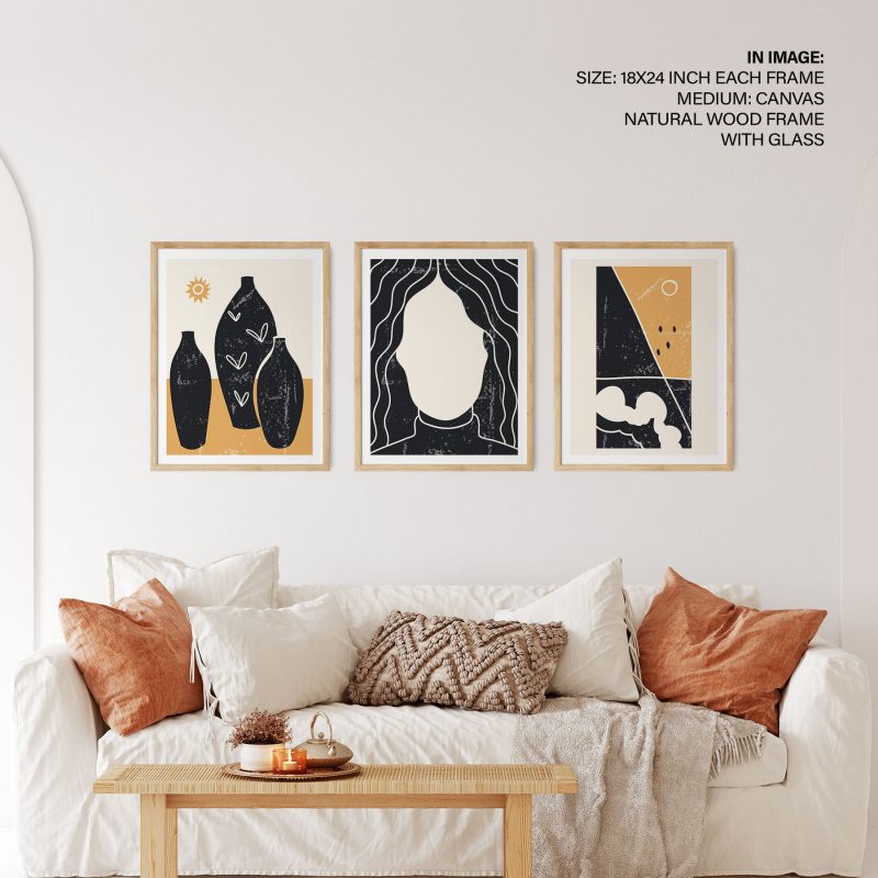 Abstract Vases Portrait Landscape – Wall Painting