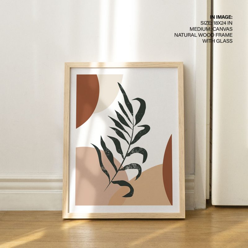 Botanical Dark Green Branch Abstract Shapes – Wall Decor