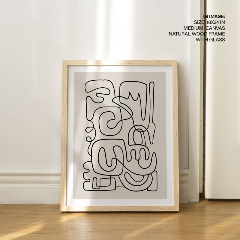 Abstract Continuous Line Shapes – Wall Decor
