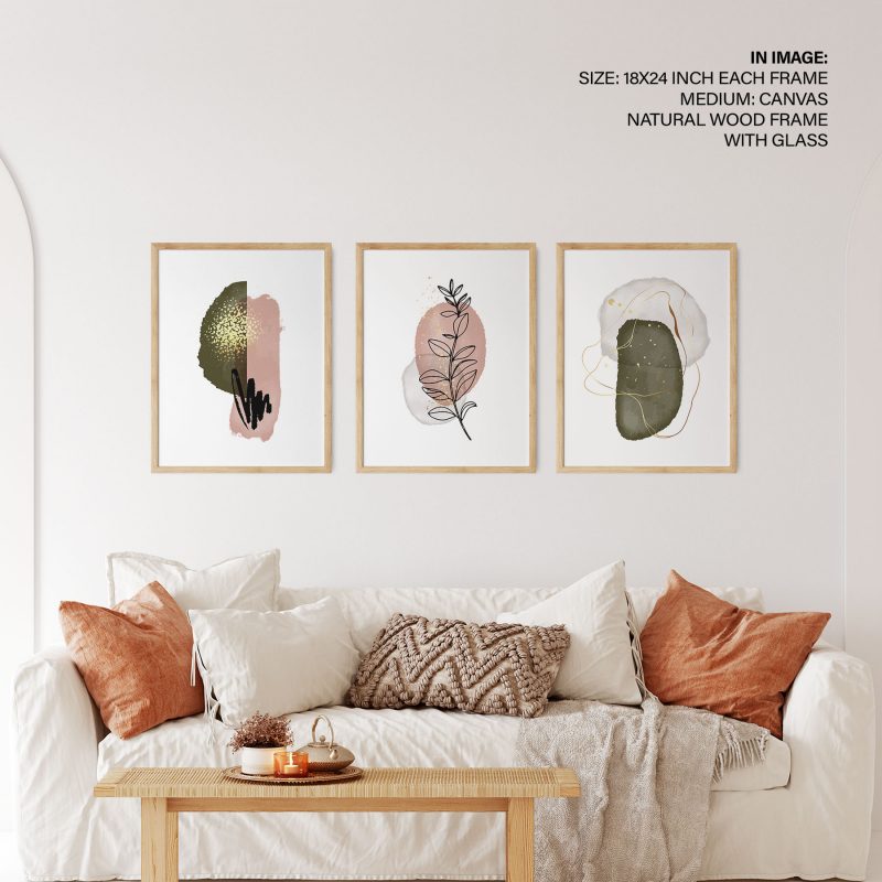 Abstract Shapes Gold Botanical – Wall Painting
