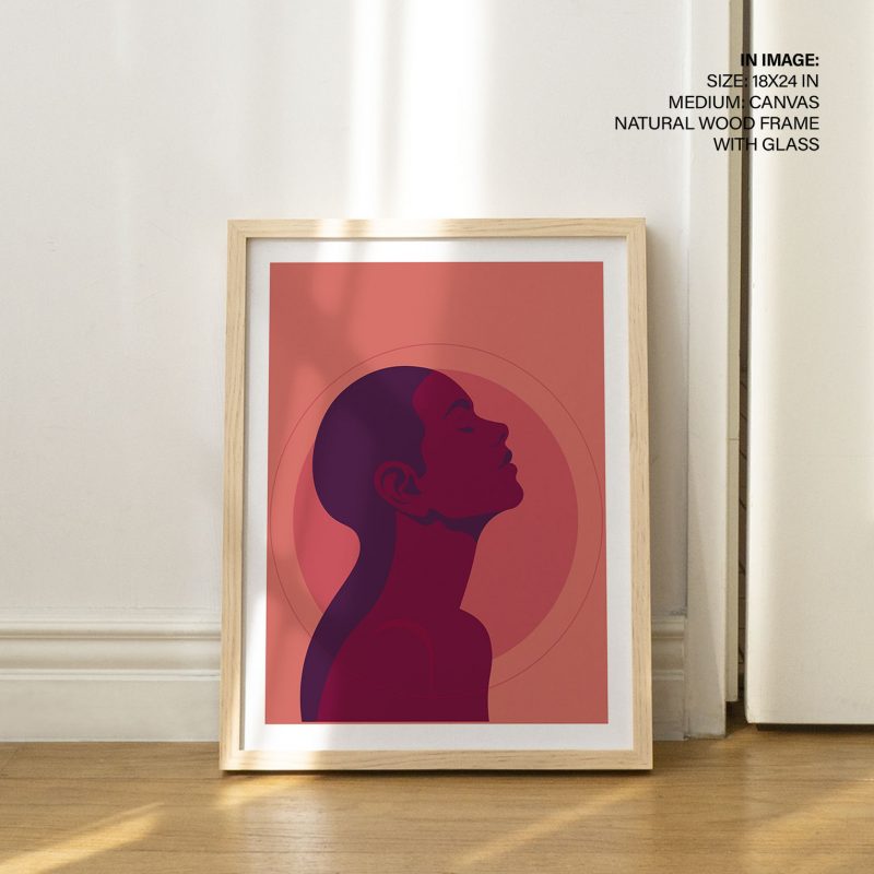 Minimalist Woman Profile Looking Up – Wall Painting