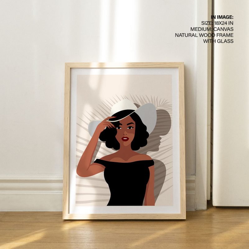 Modern Woman Hat Palm Shadows – Wall Hanging
