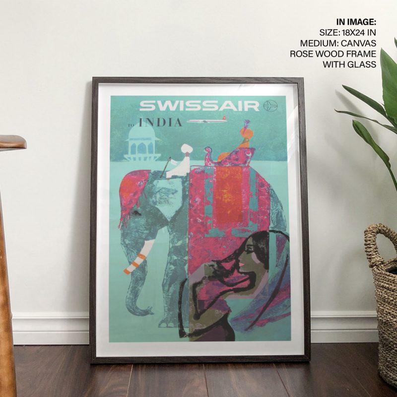 SWISSAIR TO INDIA - Travel Poster – Wall Painting