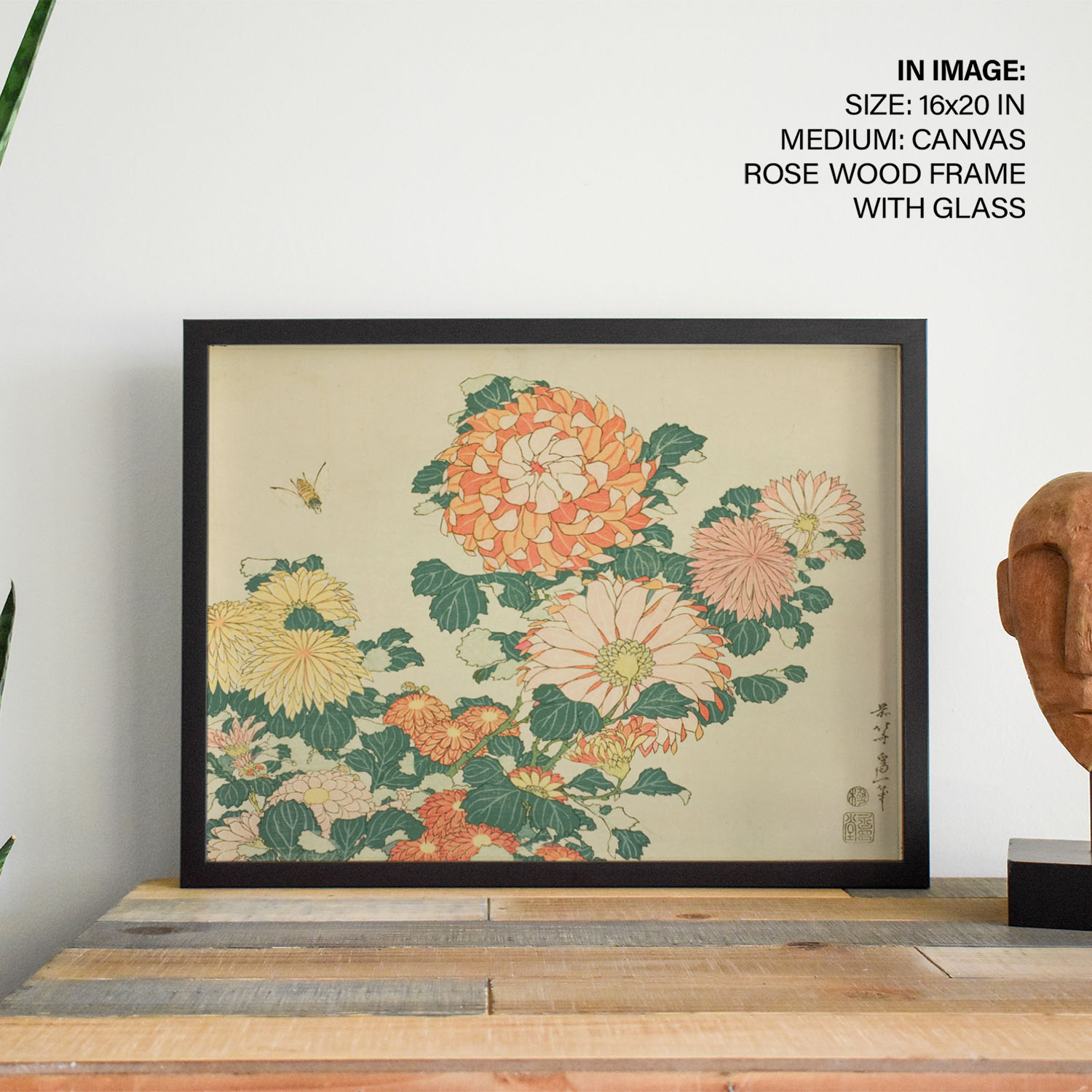 Chrysanthemums and bee by Katsushika Hokusai (183133) Wall Art