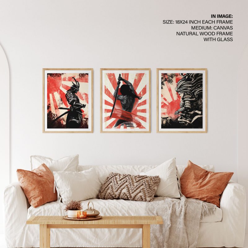 Oriental Samurai Rising Sun – Wall Art