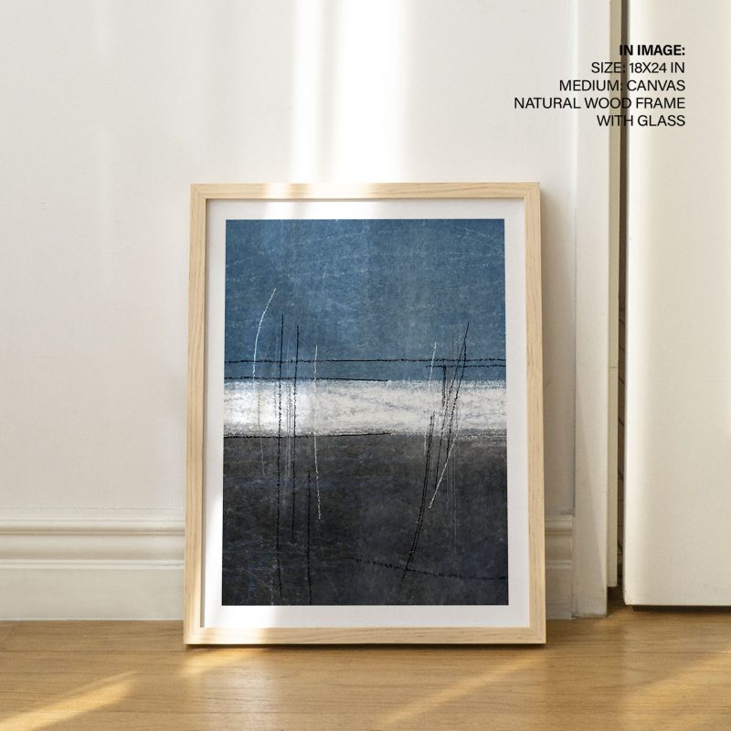 Abstract Blue Grey Coastal Reeds – Wall Art