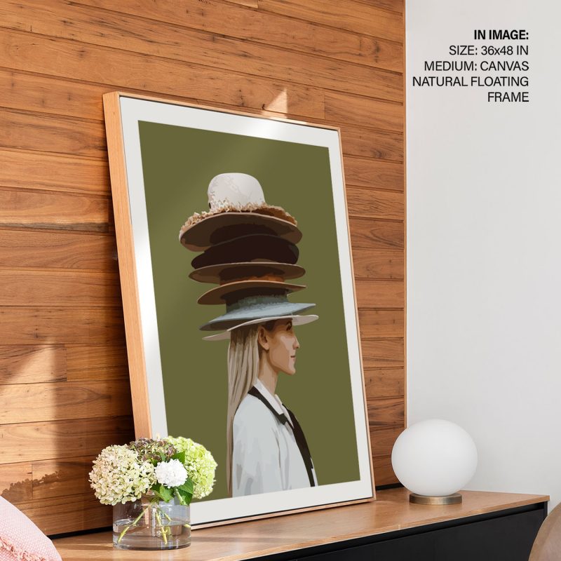 Modern Woman Stack of Hats – Wall Painting