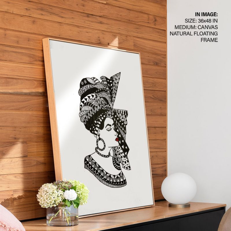 Modern Patterned Headwrap Woman – Home Decor