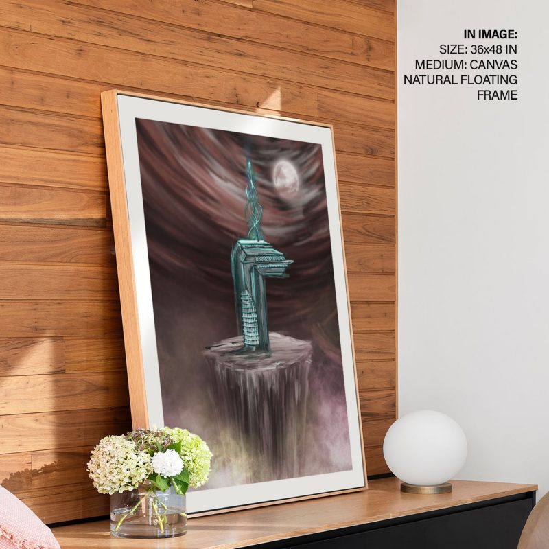 Surrealism Structure Floating Island Moon – Wall Decor