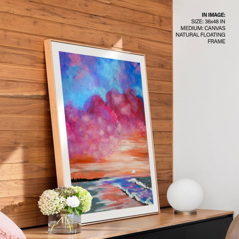 Nature Pink Clouds Ocean Sunset – Home Decor