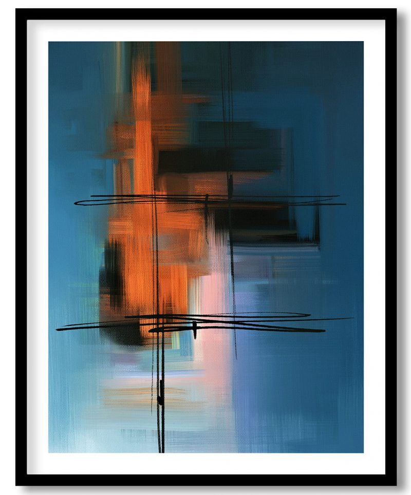 Prismatic brushstrokes abstract contemporary painting