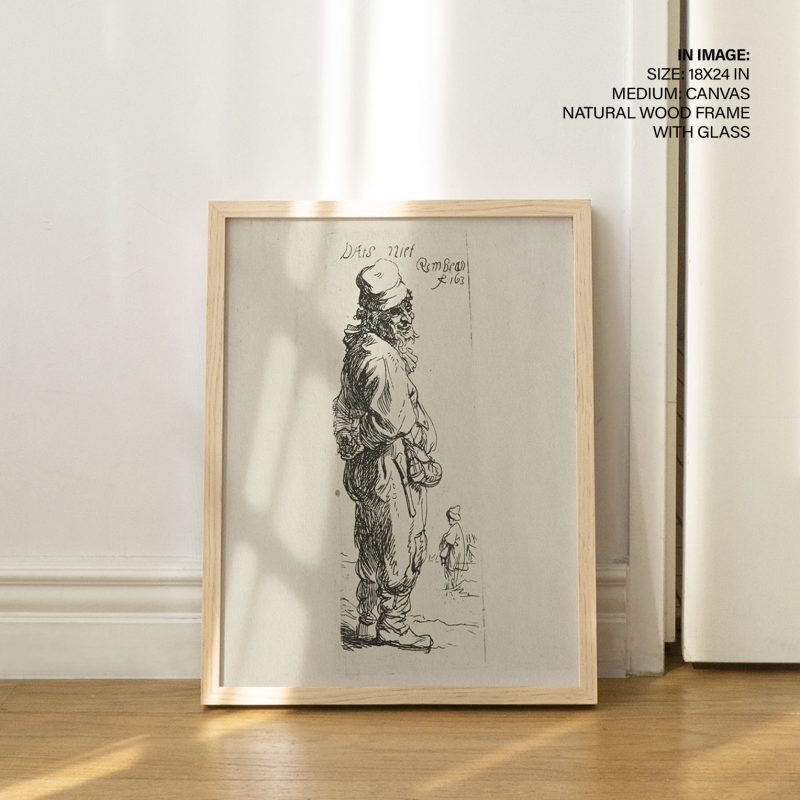 A beggar and a companion piece, to the right by Rembrandt (1634)