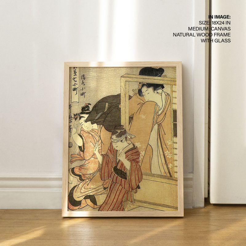A woman watches two children by Kitagawa utamaro (1753)