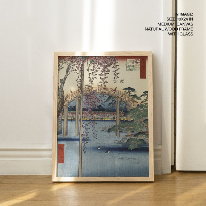Inside kameido tenjin shrine by Hiroshige (1857)
