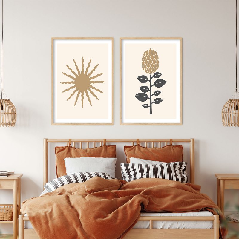 Minimalist Sun and Plant – Home Decor