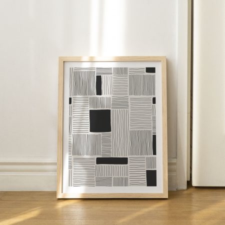 Abstract Lines and Solid Rectangles – Wall Hanging