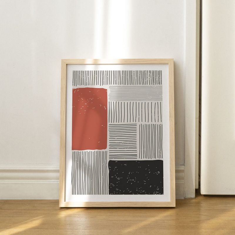 Abstract Geometric Blocks Lines – Wall Art