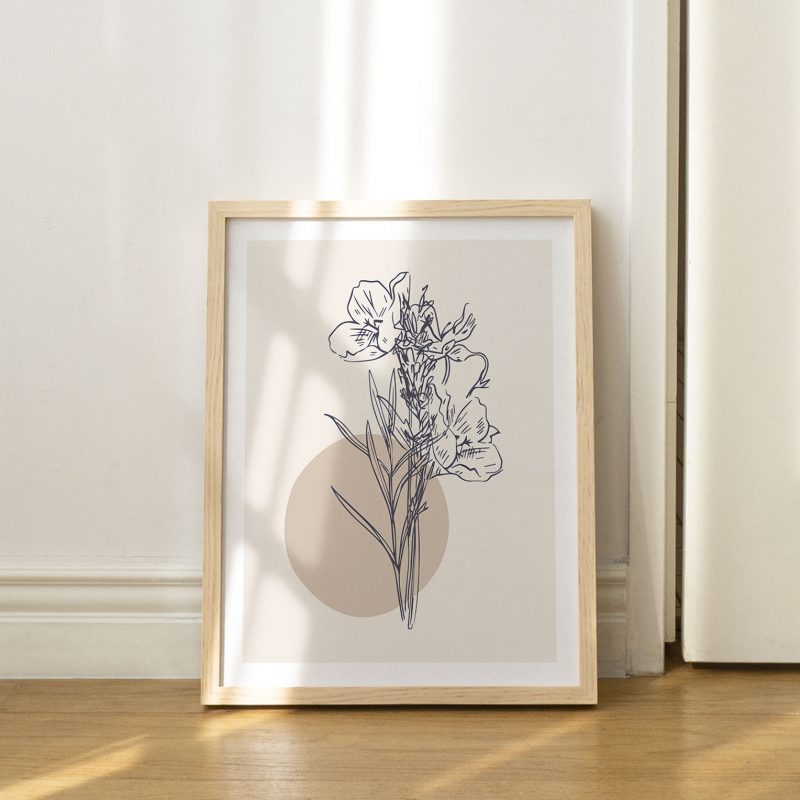 Minimalist Flowers and Leaves – Wall Painting