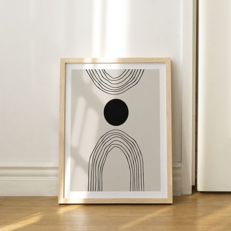 Abstract Black Circle and Arches – Wall Hanging