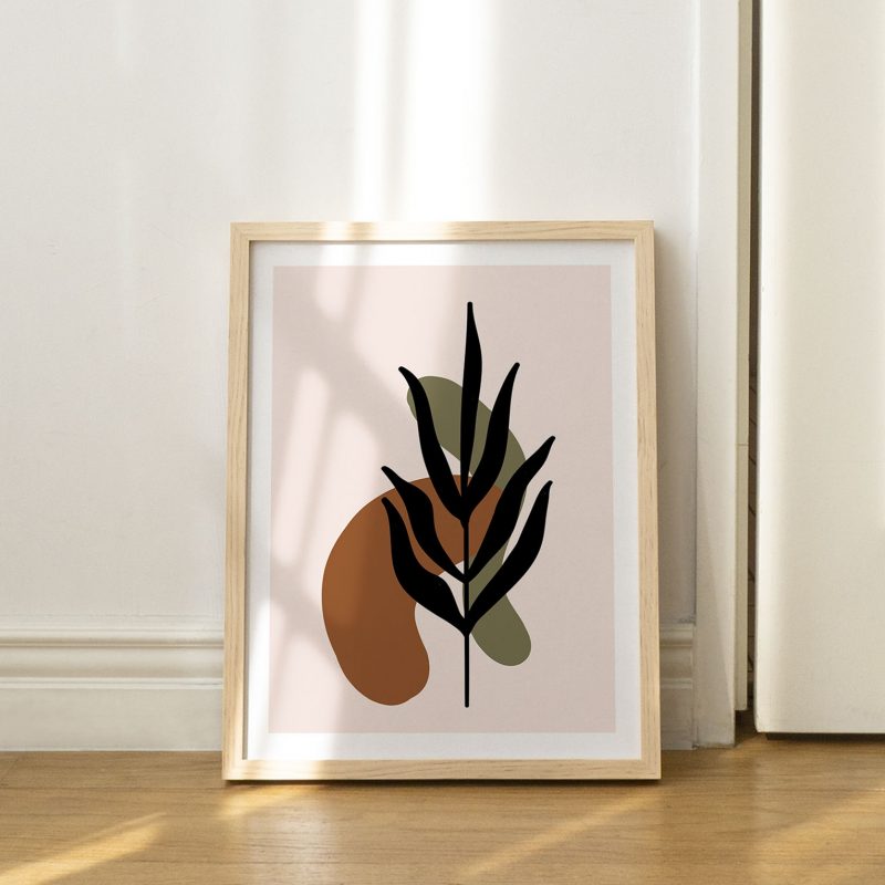 Abstract Black Leaf Organic Shapes – Wall Hanging