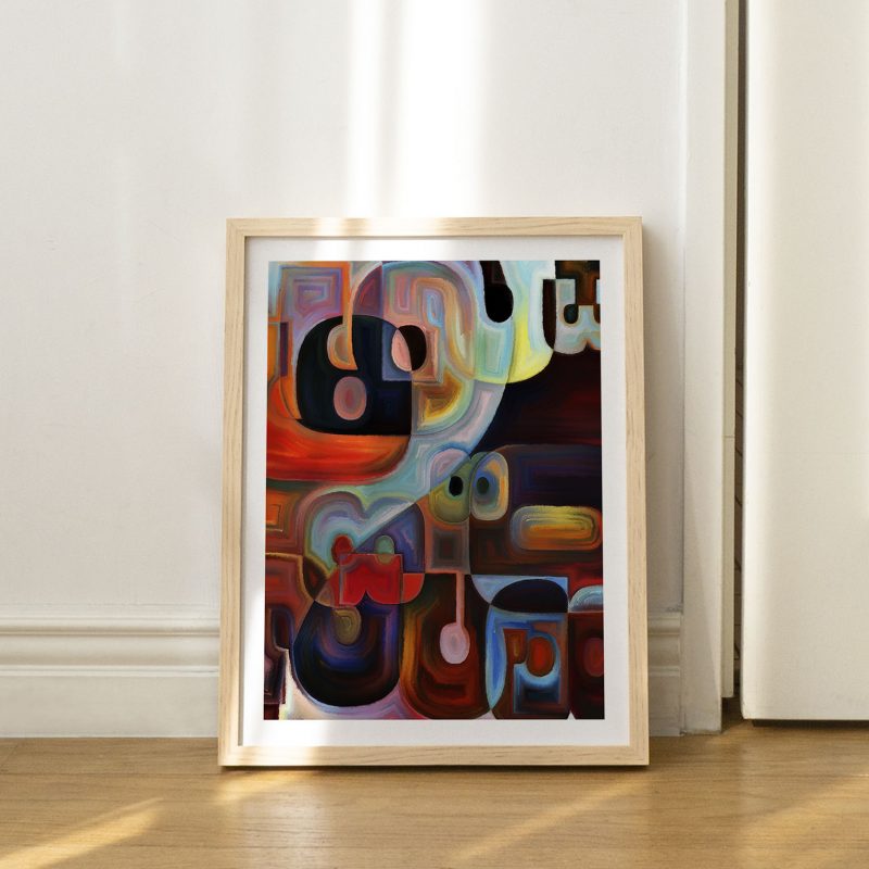 Abstract Colorful Interlocking Shapes – Wall Decor